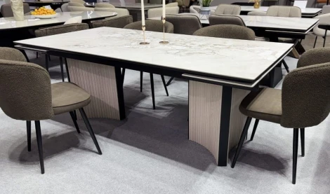 Стол СТРАДИВАРИ 200 цвет Гластонбери (GLASTONBURY SAVIA MATT), керамика / Дуб Галиано светлый M-City 64720