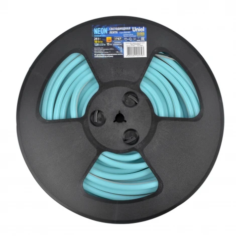 Светодиодная гибкая герметичная лента Neon 15 м. Neon ULS-N11-2835-120LED/m-8mm-IP67-DC24V-10W/m-15M-LIGHTBLUE катушка в герметичной упаковке