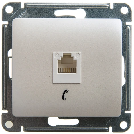 Телефонная розетка RJ-11 (перламутр) Systeme Electric Glossa GSL000681T