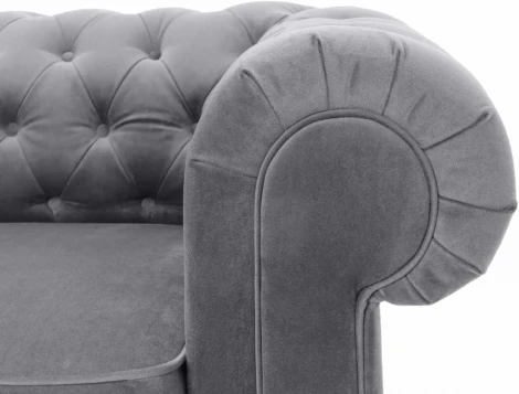 Диван Chesterfield ОГОГО (арт.344553), (Ткань/Серый)