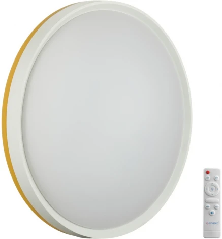Настенно-потолочный светильник Sonex Kezo Yellow 7709/EL пластик/желтый LED 70Вт 3000-6000К D500 IP43 пульт ДУ (220V, круглые)