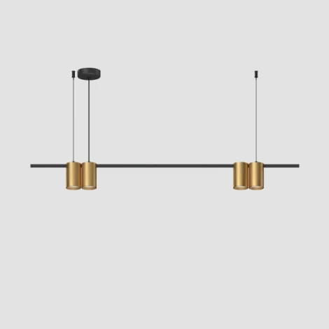 Подвесной светильник Denkirs Orbit DK4061-BK+SG 4xGU10 LED до 15 Вт, черный + сатинированное золото (220V, на тросе)