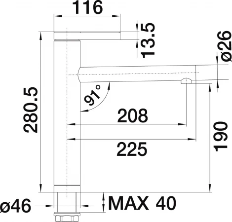 Смеситель Blanco Linee-S 518438 для кухонной мойки