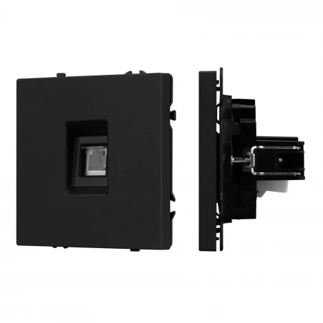 Механизм телефонной розетки SCT-NOBE-MTL1-SFPL-BK (RJ-11, 4C) (Arlight, Черный оникс) 054301
