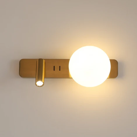 Настенный светильник со спотом латунь LED 3+7Вт 34см Zortes DREAM ZRS.2436.02