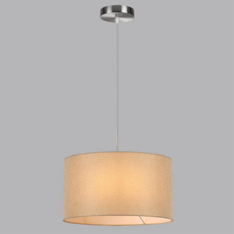 Подвесной светильник Lumion Nikki 8250/2 никель/бежевый, металл/текстиль Е27 2*60W 220V (на проводе, круглые)