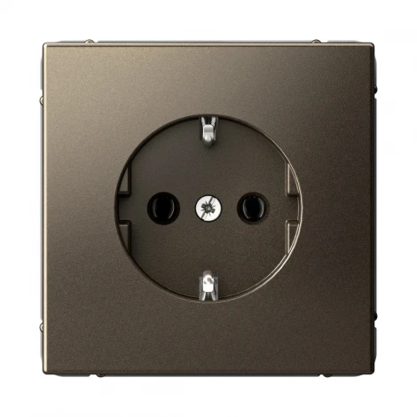 Розетка с заземлением (мокко) Systeme Electric GAL000643S