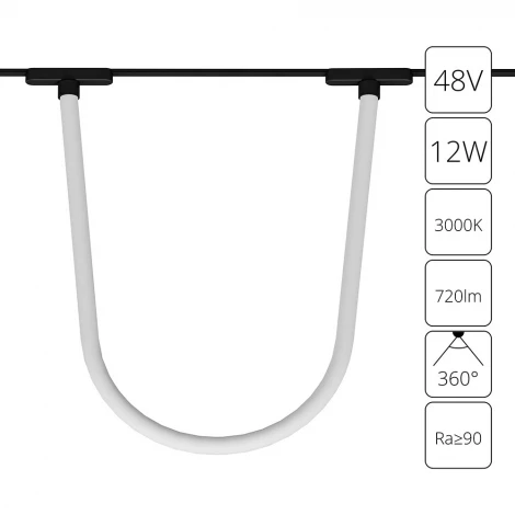 Магнитный трековый светильник с гибким неоном 48V 12W Arte Lamp Rapid A1167PL-1BK (LED)