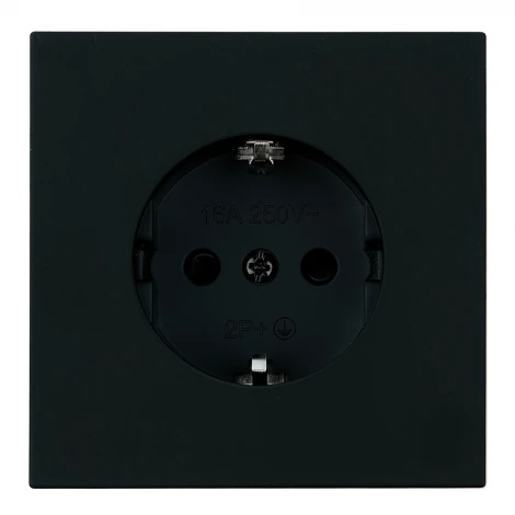 Розетка 1-местная с защитной шторкой с/з (механизм) 250В 16А RST16-3110-05 черный бархат Stekker Мия 50454