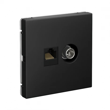 Розетка ТВ + Ethernet RJ-45 (карбон) Systeme Electric GAL001089