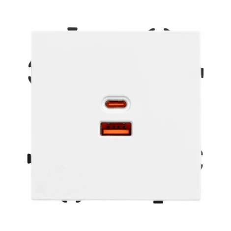 Розетка тип A+C софт-тач белый кварц ARL NOBE USB SCT-MUAC-SFPL-FC-WH (65W, QC3) (Arlight,) 054316(1)