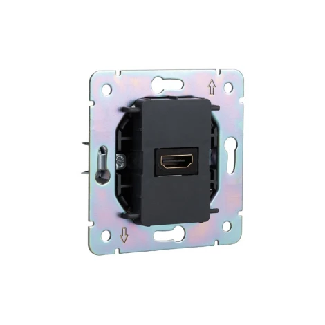 Розетка HDMI с/у титан Kranz Round KR-78-0730-2