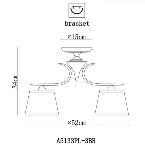 Потолочная люстра Arte Lamp Irene A5133PL-3BR
