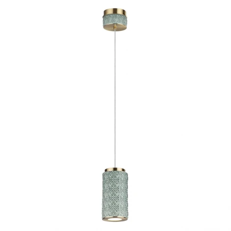 Подвесной светильник светодиодный Odeon Light Lulu 5452/5L светлая бронза/зеленый/металл/керамика/акрил LED 5W 3000K