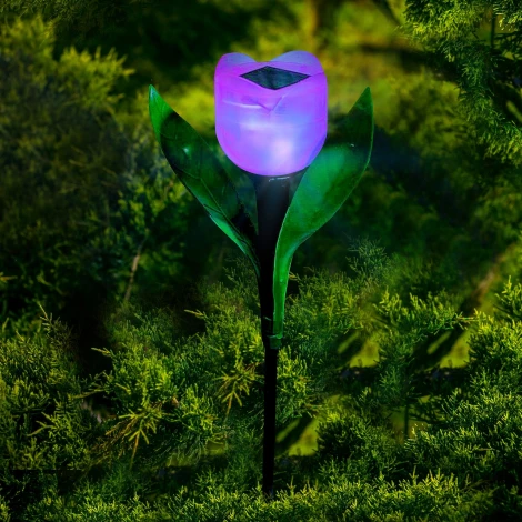 Грунтовый светильник на солнечной батарее Uniel USL-C-451/PT305 PINK TULIP (LED, цветы)
