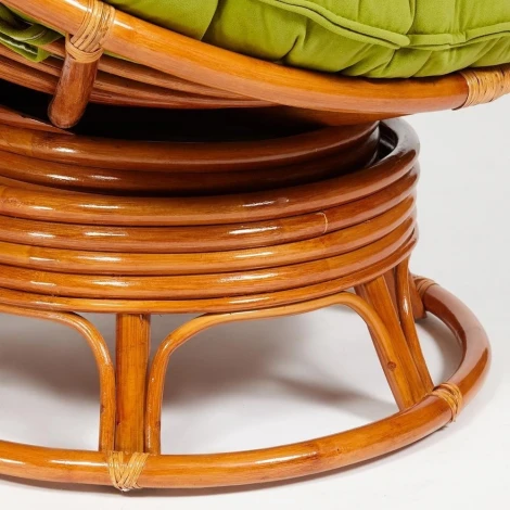 Кресло-качалка PAPASAN/ПАПАСАН W 23/01 B /с подушкой/ 115х78х104см, коньячный, флок олива, 23 Tetchair 13755