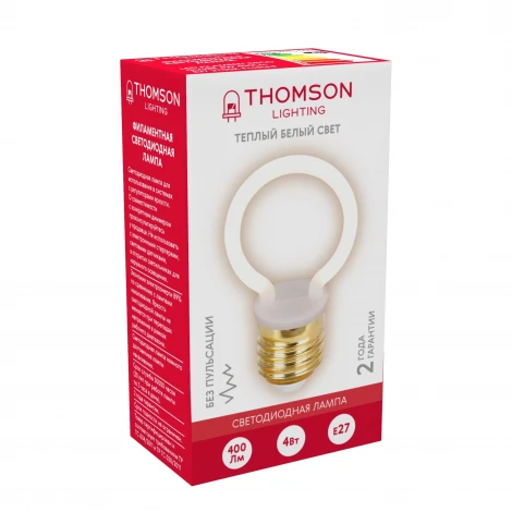 Лампочка светодиодная филаментная белая трубка E27 4W Thomson Deco Globe TH-B2391