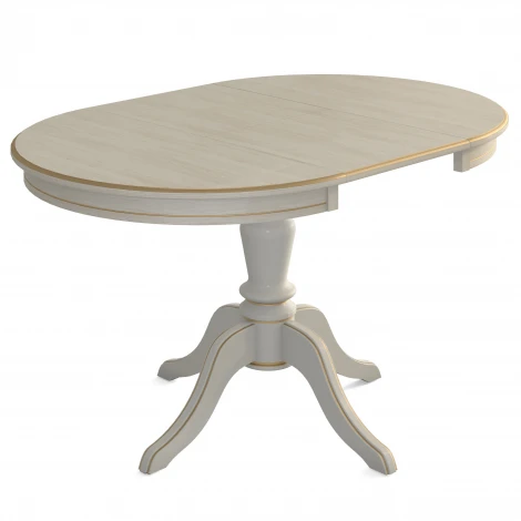 Стол обеденный Линне слоновая кость/золото 90/130*90 Mebelik 009916