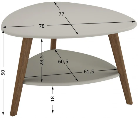 Стол журнальный Калифорния Бруклин Латте/Орех кантри 2660166510