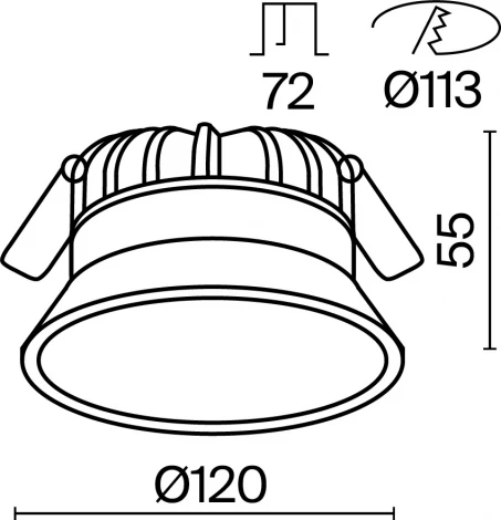 Встраиваемый светильник 12W Maytoni Okno DL055-12W3-4-6K-W (LED, 220V, IP44)