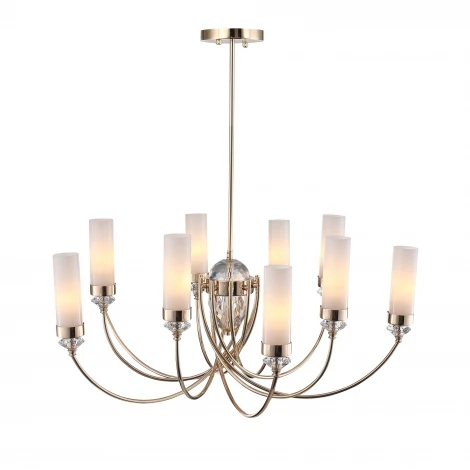 Потолочная люстра на штанге ST Luce Элегра SL1402.253.10 Золото/Белый E14*10 40W