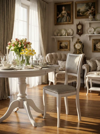 Стул Алдрин белый/серебро, ткань Вояж Mebelik 009909