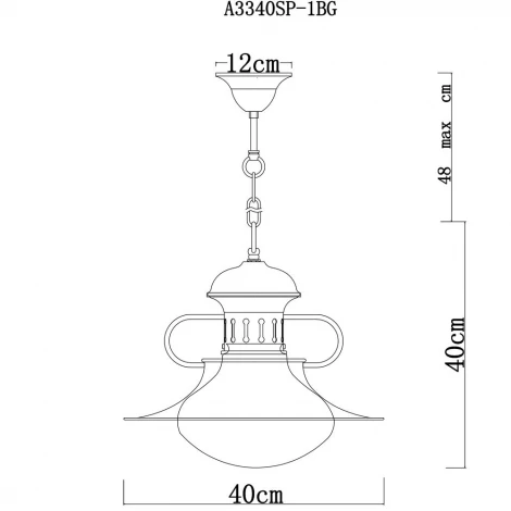 Подвесной светильник Arte Lamp Gambrinus A3340SP-1BG