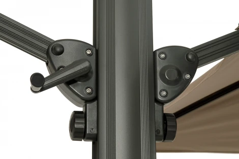 "Фабриано" зонт двухкупольный 3x3м на алюминиевой опоре, тент темно-серый 4SIS TA001 3x3m