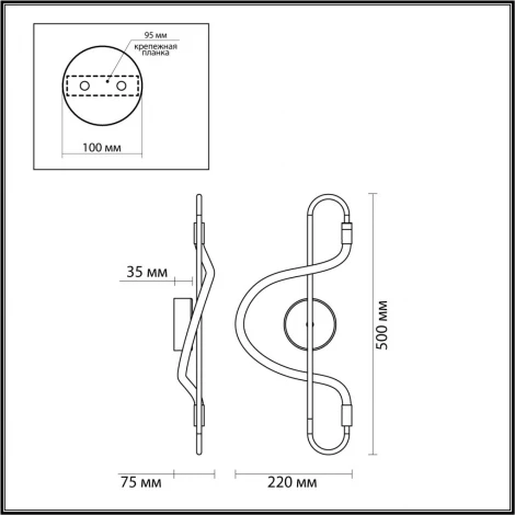 Бра с гибким неоном Odeon Light Keys 4303/12WL (LED, 220V)