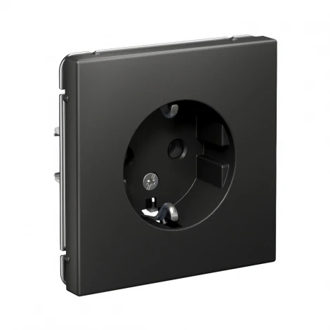 Розетка с заземлением (базальт) Systeme Electric GAL001443