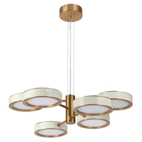 Подвесная люстра Odeon Light Riviera 5450/99L молочный/античная бронза/металл/керамика/хрусталь/акрил LED x 99W 2000К/3000K/4000K/переключ