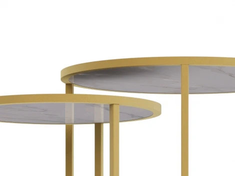 Комплект журнальных столов Слайн Верона керамогранит 40/50 белый глянец 5893171101