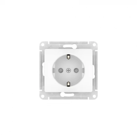 Розетка с заземлением и шторками (белый) Systeme Electric GSL000145S