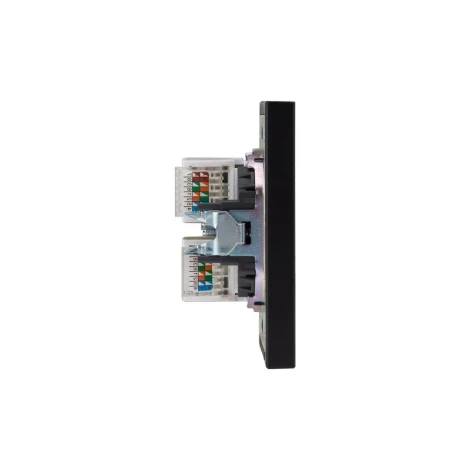 Розетка компьютерная двойная RJ45+RJ45 кат6 с/у антрацит Kranz Strong KR-78-0725-5