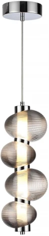 Подвесной светильник Odeon Light Bruco 5096/17L хром/дымчатый градиент/металл/стекло LED 17W 4000K (220V, на проводе, бусы)