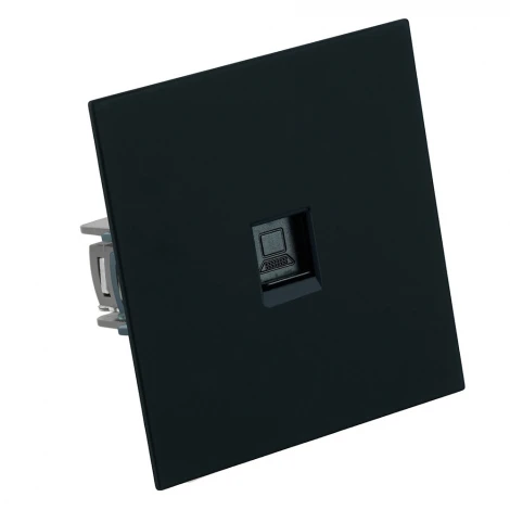 Розетка компьютерная 1-местная RJ-45 (механизм) RST00-3117-05 черный бархат Stekker Мия 50450