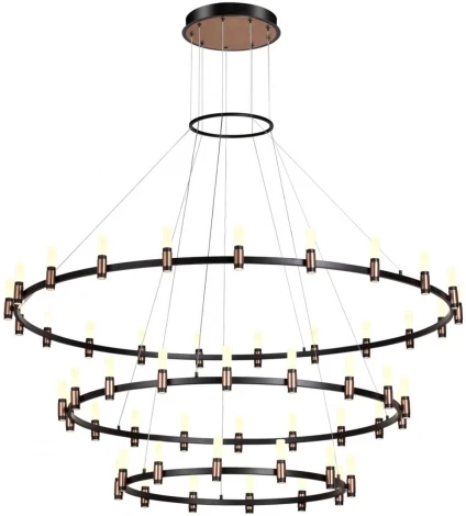 Подвесная люстра ярусная большая Candel 5009/204L Odeon Light (LED, 220V, на тросе)