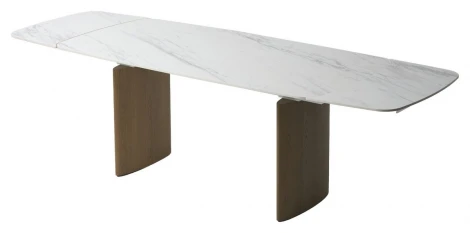 Стол КАЛВИН (CALVIN) 180 цвет КАРРАРА (SEMI-POLISHED SNOW CARRARA SOLID CERAMIC / СЕРЫЙ ДУБ, ®DISAUR M-City 64671
