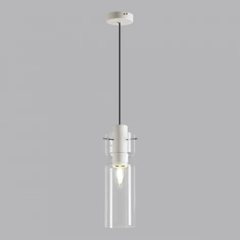 Подвесной светильник Odeon Light Scrow 5057/1B PENDANT белый/прозрачный/металл/стекло E27 1*40W (220V, на проводе, круглые)