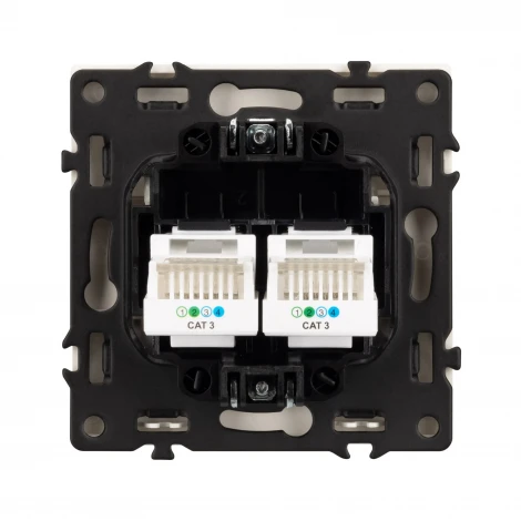 Механизм сдвоенной телефонной розетки SCT-NOBE-MTL2-SFPL-GD (RJ-11, 4C) (Arlight, Золотой песок) 054310