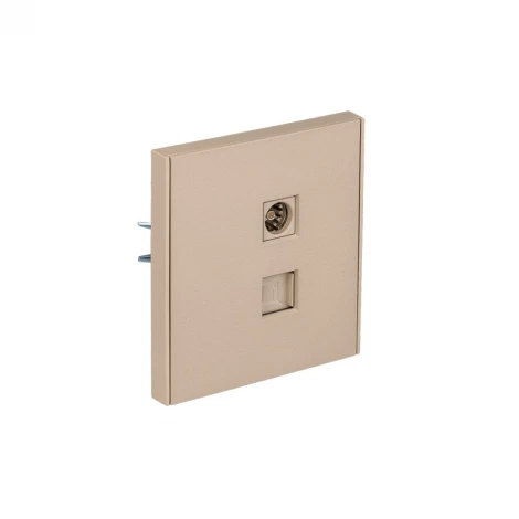 Розетка компьютерная RJ45 кат6 + TV с/у шелк Kranz Strong KR-78-0722-8