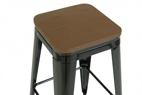 Стул барный TOLIX черный глянцевый + темное дерево KD 4 шт. Stool Group УТ000042402