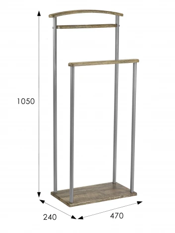 Вешалка костюмная Верис 4 металлик/дуб крымский состаренный Mebelik 007458