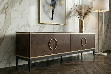 151SV-10003 Тумба под ТВ 4-х дверная шпон 200*58*40см Garda Decor