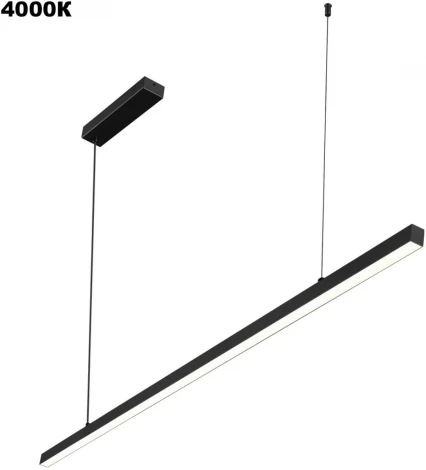 Подвесной линейный светильник светодиодный диммируемый Novotech Sotto 359442 черный LED 48W 220V (Умный дом, Алиса, голосое управление) (регулировка яркости, на тросе)