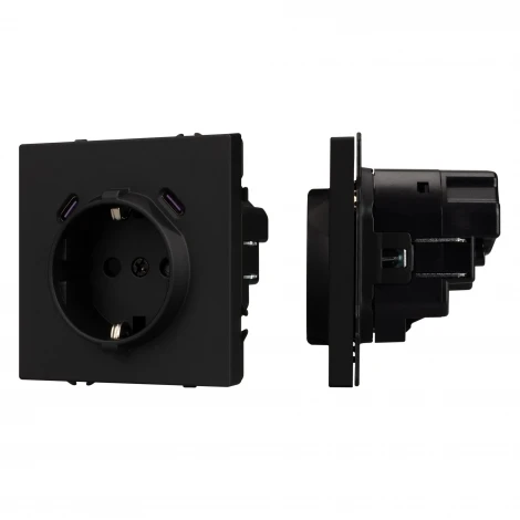 Розетка ARL NOBE зк со шторками с USB тип C+С софт-тач черный оникс SCT-MUCC-SFPL-BK (250V, 16A) (Arlight,) 061813(1)