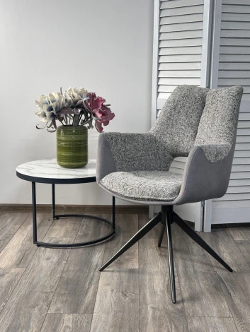 Стул ДАВЕН (DAVEN) 360 град, цвет СЕРЫЙ RIELY-450 / G1038-04 , ткань /ТЕМНО-СЕРЫЙ каркас, ®DISAUR M-City 64679