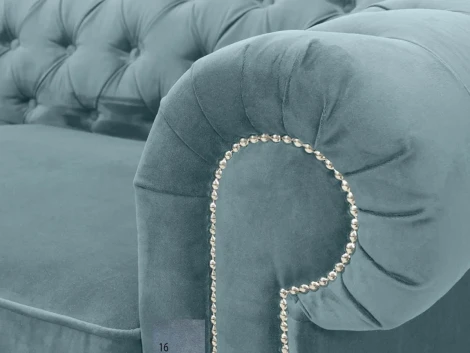Диван Chesterfield ОГОГО (арт.344638), (Ткань/Голубой)