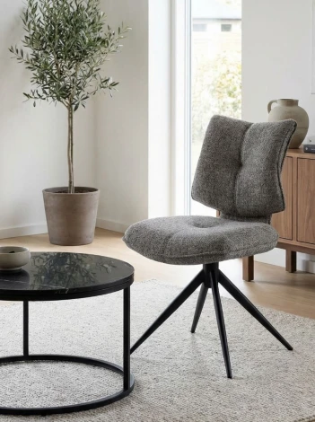 Стул ДЕЛИ (DELI) 360 град, цвет СЕРЫЙ H300126-3, ткань / ЧЕРНЫЙ каркас, ®DISAUR M-City 64835