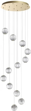 Подвесная люстра каскадная Odeon Light Crystal 5008/56L золотой/металл/акрил LED 56W 4000K 4651лм (220V, на проводе)